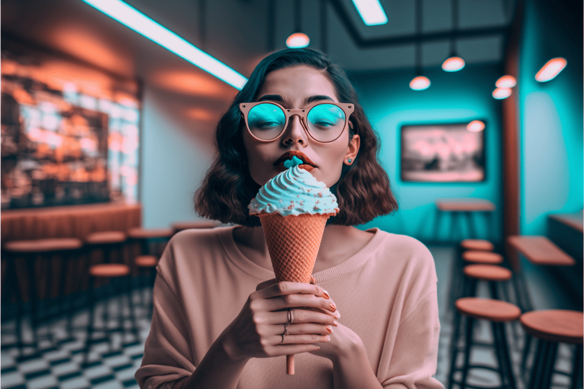 woman eating an ice cream