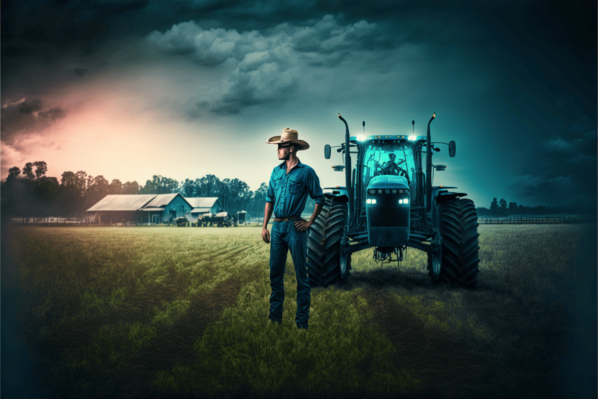 farmer standing in a field